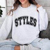 Casual Styles Letter Print Crew Neck Sweatshirt